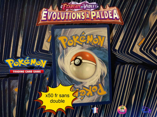 Lot de 50 Cartes Pokémon Evolutions à Paldea – Sans Doubles ! (FR)