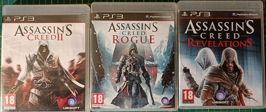 Lot de 3 Jeux PS3 – Assassin’s Creed II, Révélations & Rogue