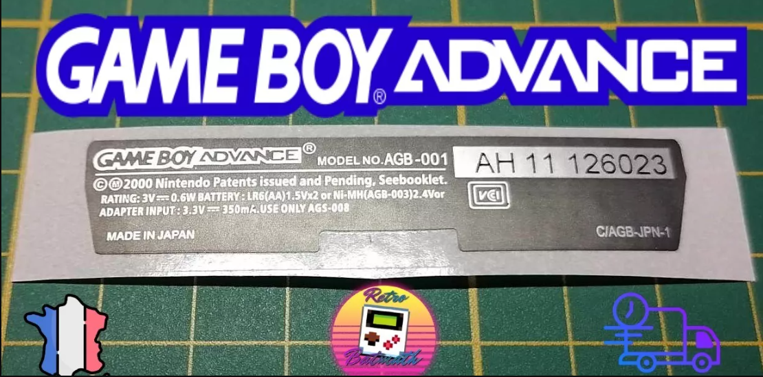 Étiquette arrière de remplacement pour Gameboy - différents modèles disponible Neuve