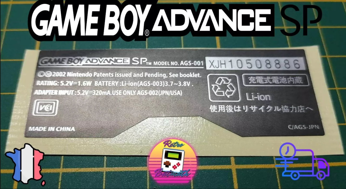 Étiquette arrière de remplacement pour Gameboy - différents modèles disponible Neuve
